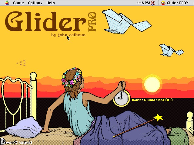 Glider PRO title screen