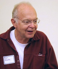 Donald Knuth smiling at the Open Content Alliance